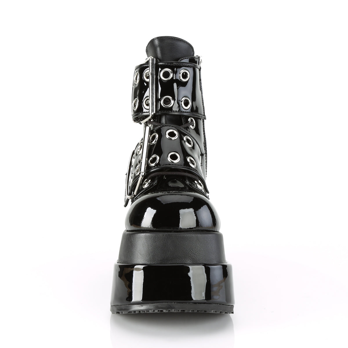 Demonia Cult Essential | "Bear-104" Boots - Black Patent-Vegan Leather