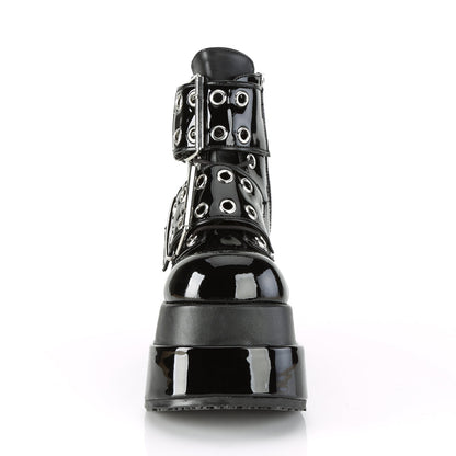 Demonia Cult Essential | "Bear-104" Boots - Black Patent-Vegan Leather