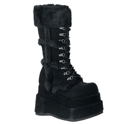Demonia Cult Everyday | "Bear-202" Boots - Black Vegan Suede