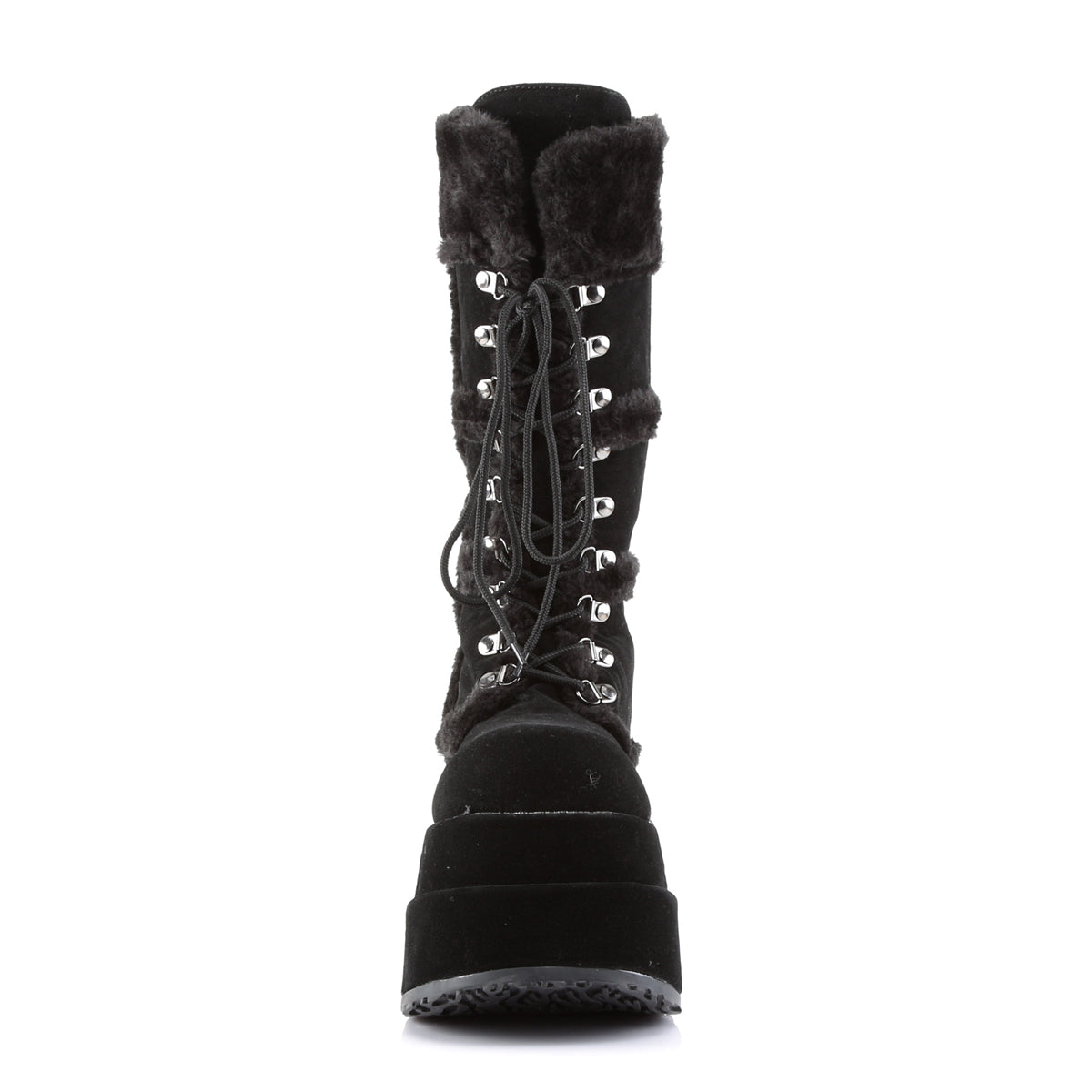 Demonia Cult Everyday | "Bear-202" Boots - Black Vegan Suede