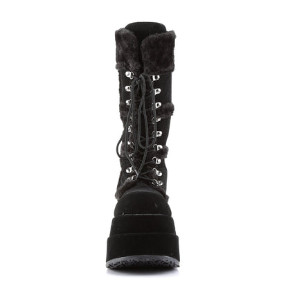 Demonia Cult Everyday | "Bear-202" Boots - Black Vegan Suede