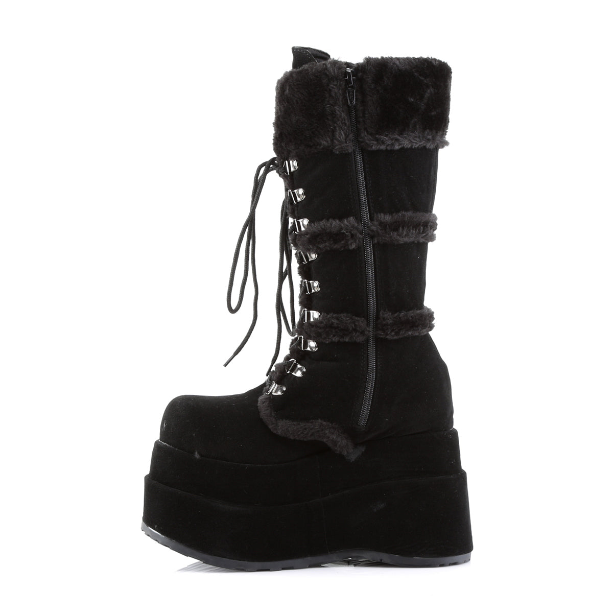 Demonia Cult Everyday | "Bear-202" Boots - Black Vegan Suede