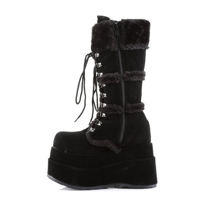 Demonia Cult Everyday | "Bear-202" Boots - Black Vegan Suede