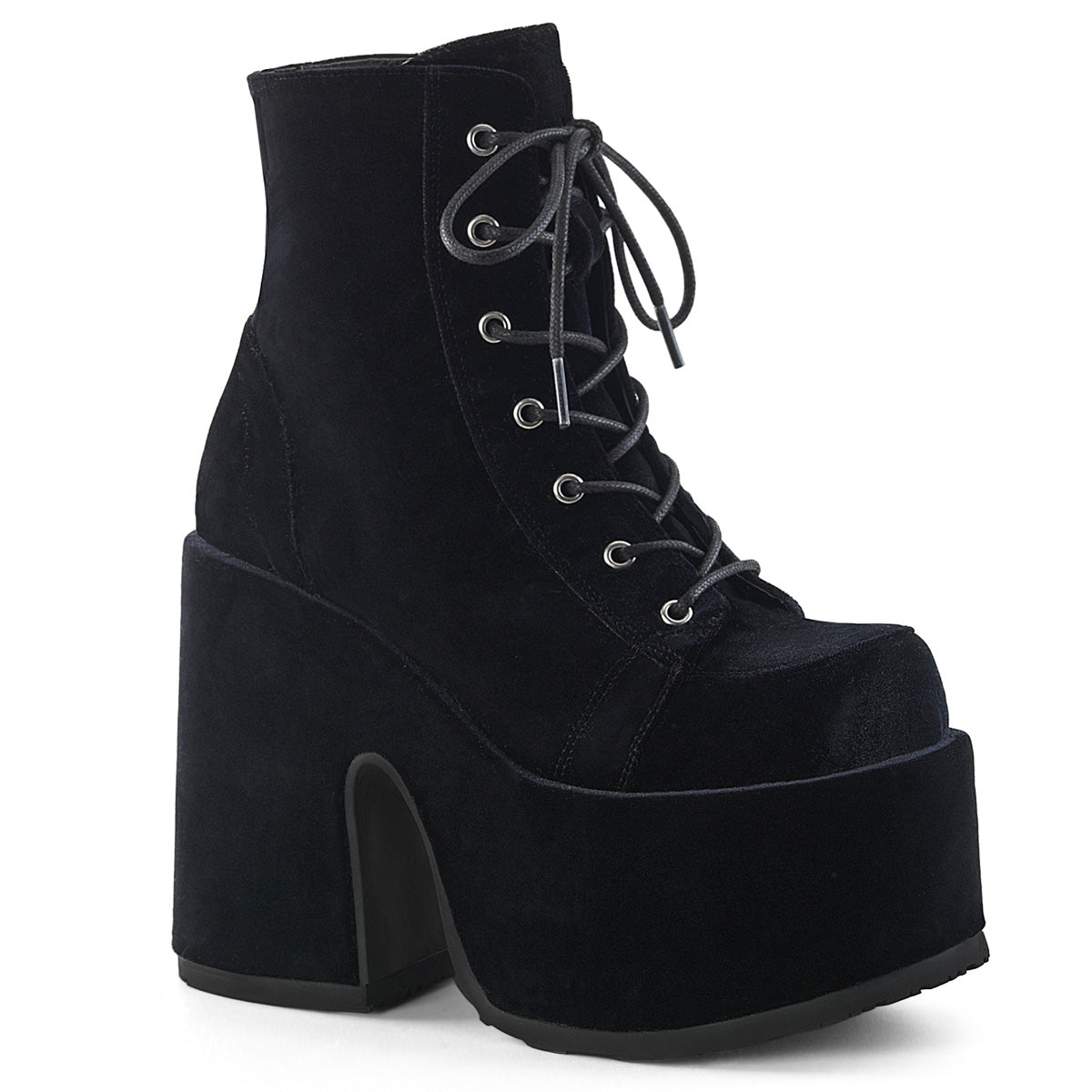 Demonia Cult Great Value | "Camel-203" Boots - Black Velvet