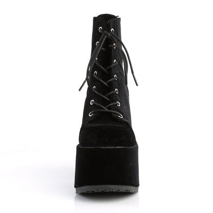 Demonia Cult Great Value | "Camel-203" Boots - Black Velvet