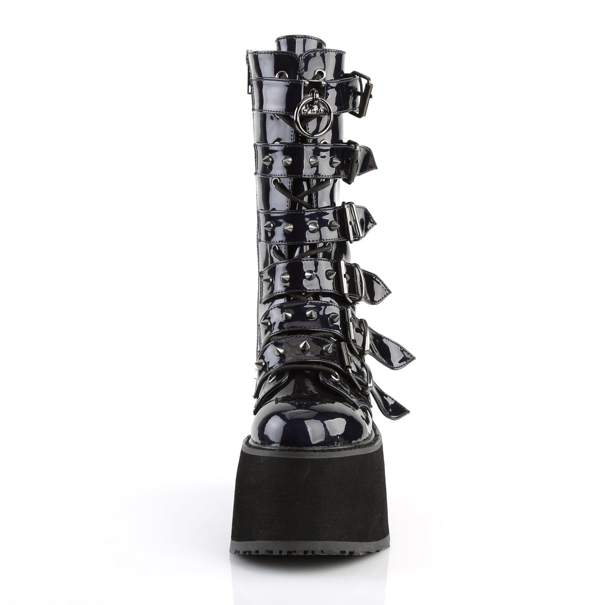 Demonia Cult Quality | "Damned-225" Boots - Black Hologram Vegan Leather