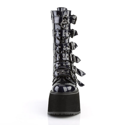 Demonia Cult Quality | "Damned-225" Boots - Black Hologram Vegan Leather