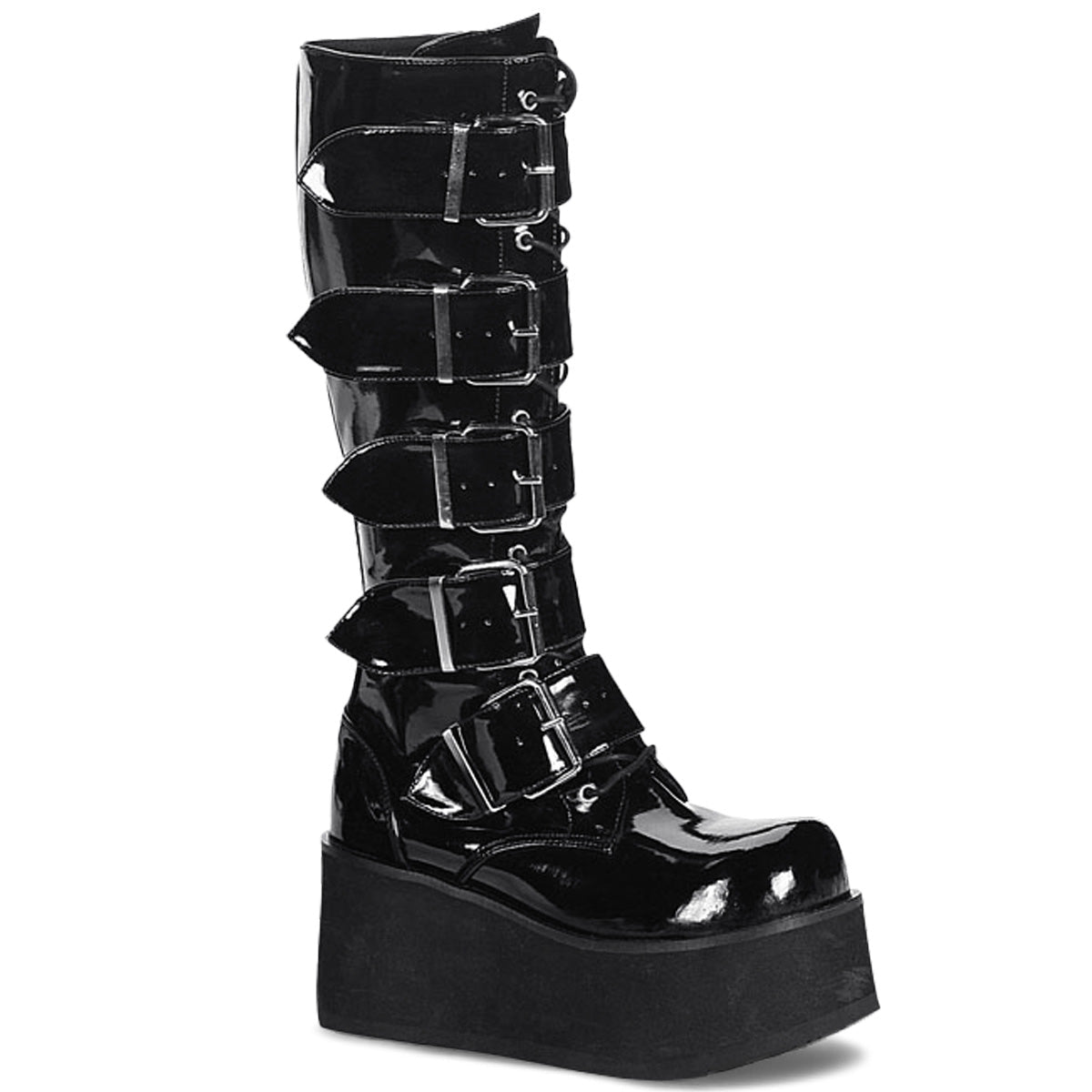 Demonia Cult Signature | "Trashville-518" Boots - Black Patent