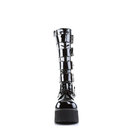 Demonia Cult Signature | "Trashville-518" Boots - Black Patent