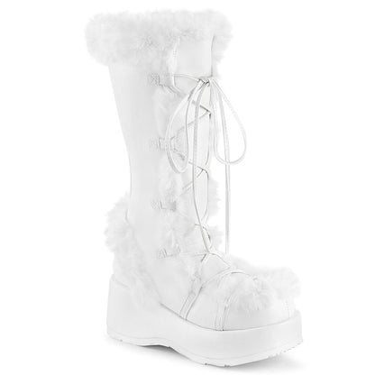 Demonia Cult Classic | "Cubby-311" Boots - White Vegan Leather