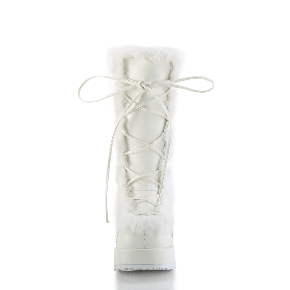 Demonia Cult Classic | "Cubby-311" Boots - White Vegan Leather