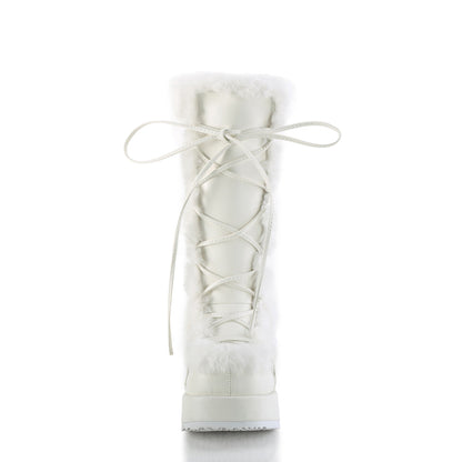 Demonia Cult Classic | "Cubby-311" Boots - White Vegan Leather