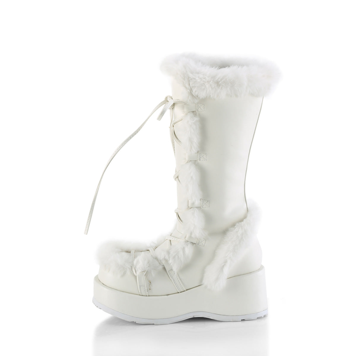 Demonia Cult Classic | "Cubby-311" Boots - White Vegan Leather