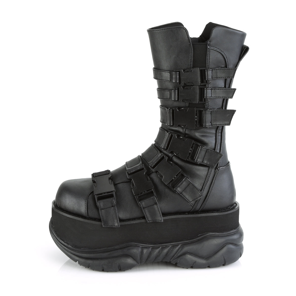 Demonia Cult Essential | "Neptune-210" Boots - Black Vegan Leather