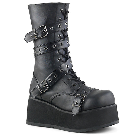 Demonia Cult Value | "Trashville-205" Boots - Black Vegan Leather