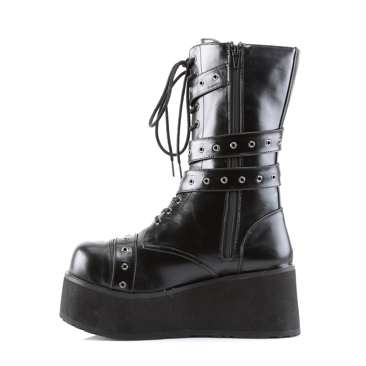 Demonia Cult Value | "Trashville-205" Boots - Black Vegan Leather