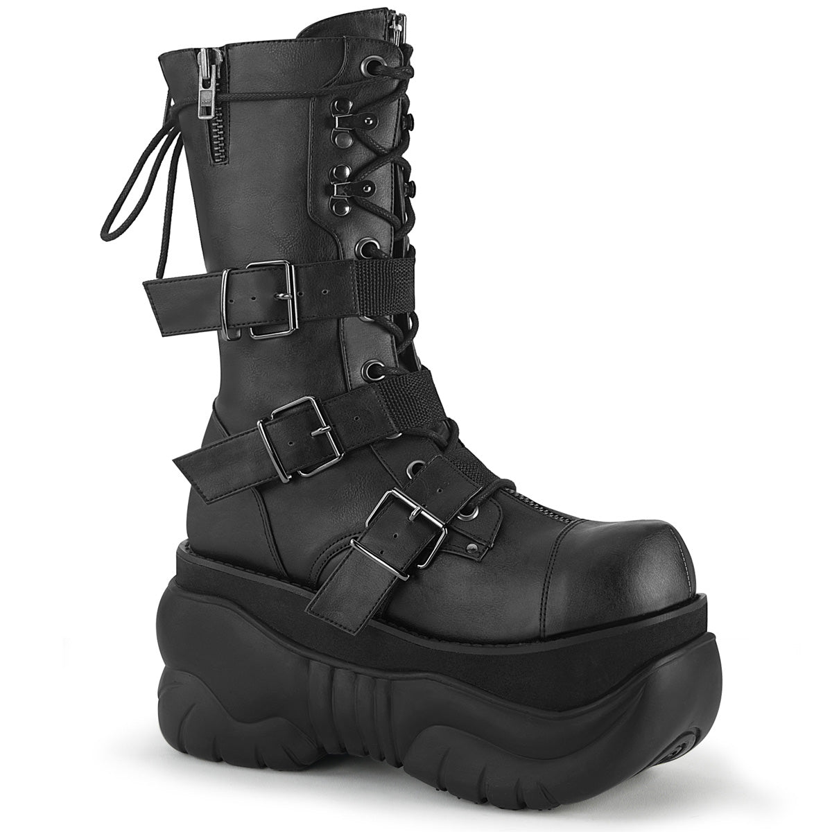Demonia Cult Latest | "Boxer-230" Boots - Black Vegan Leather