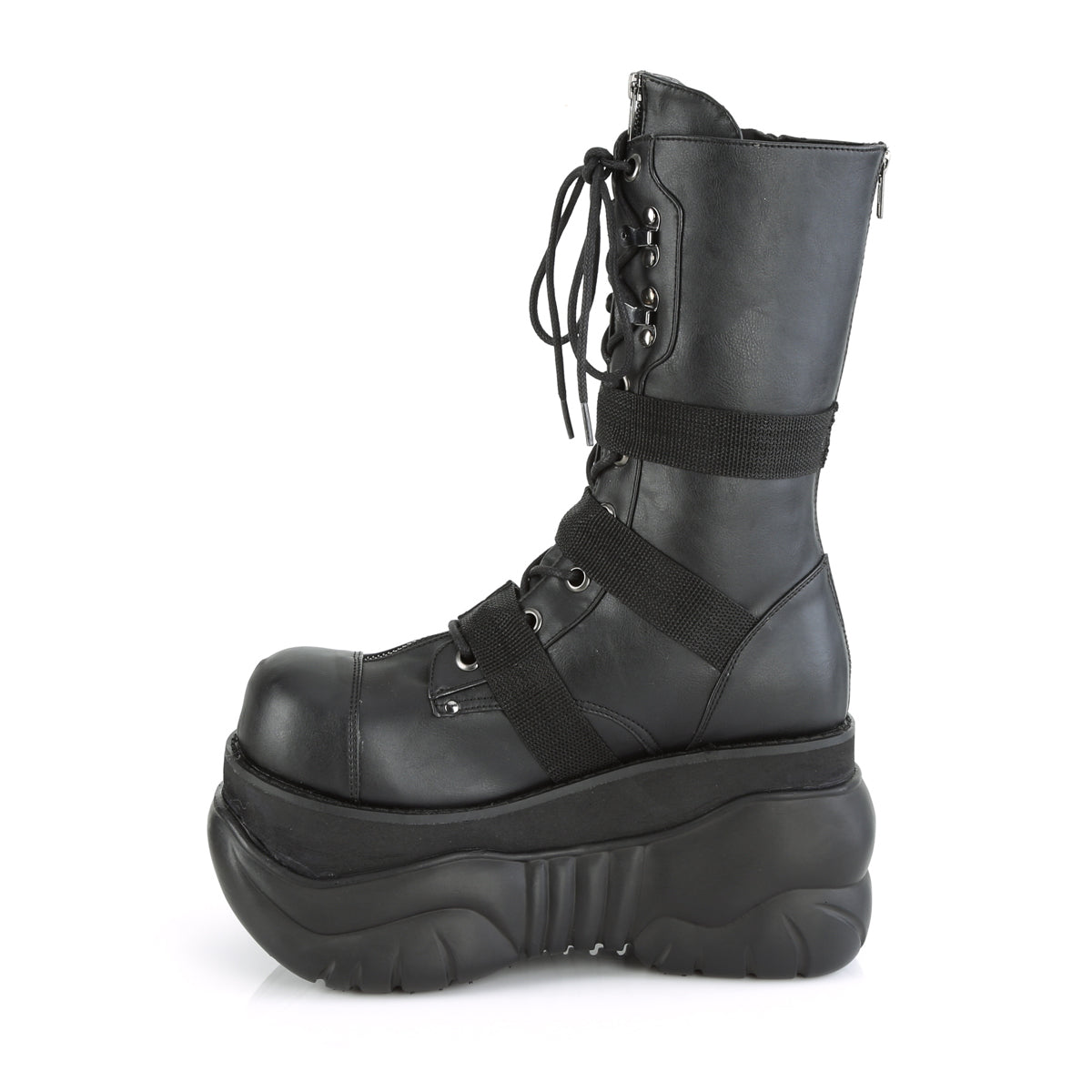 Demonia Cult Latest | "Boxer-230" Boots - Black Vegan Leather