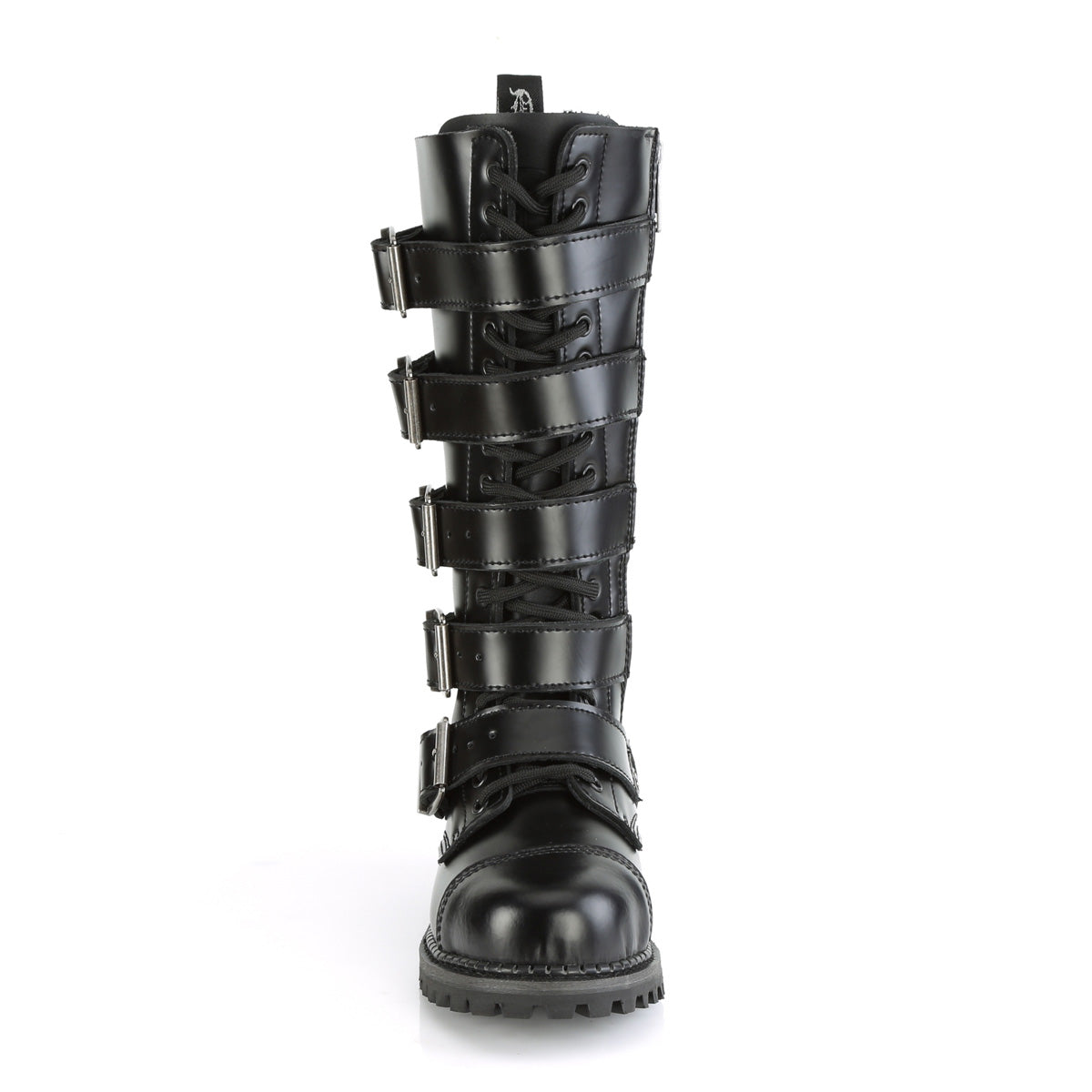 Demonia Cult Quality | "Riot-18BK" Boots - Black Leather