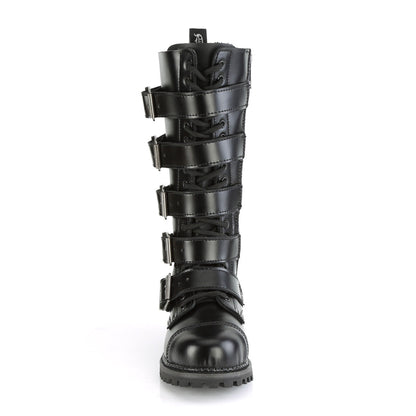 Demonia Cult Quality | "Riot-18BK" Boots - Black Leather