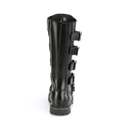 Demonia Cult Quality | "Riot-18BK" Boots - Black Leather