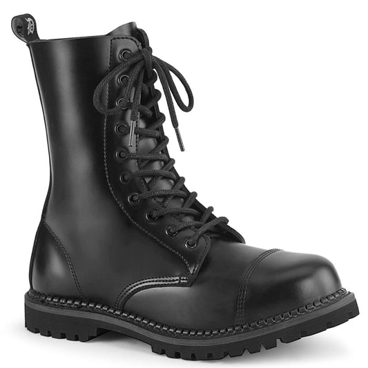 Demonia Cult Exclusive | "Riot-10" Boots - Black Leather