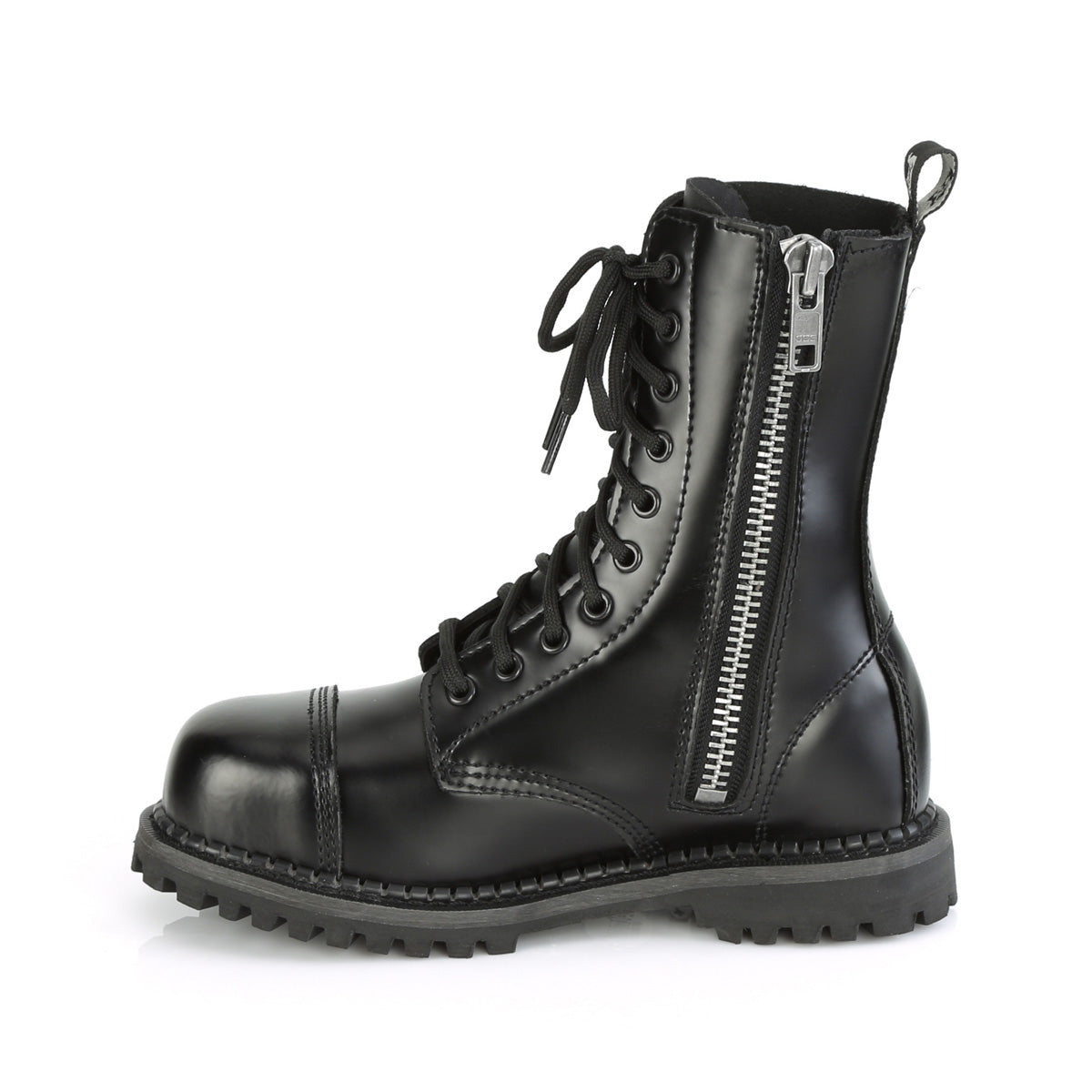 Demonia Cult Exclusive | "Riot-10" Boots - Black Leather