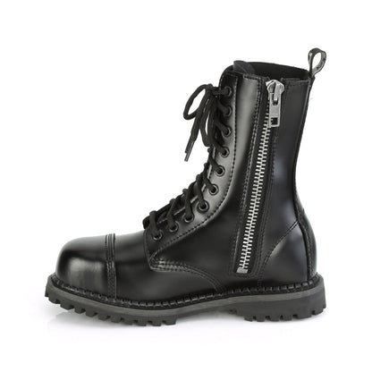 Demonia Cult Exclusive | "Riot-10" Boots - Black Leather