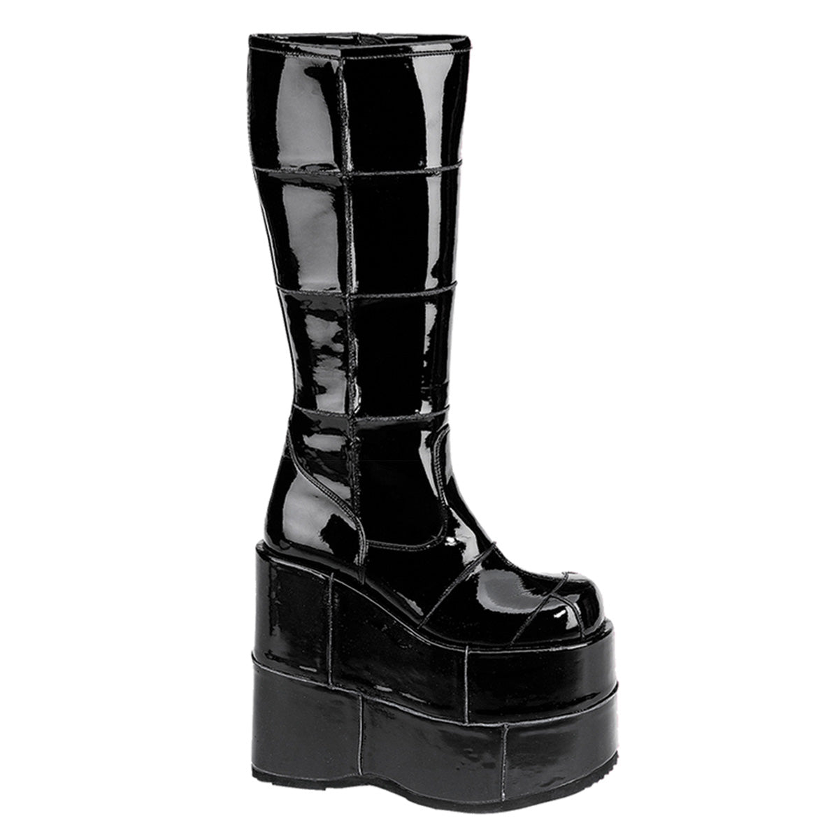 Demonia Cult Signature | "Stack-301" Boots - Black Patent
