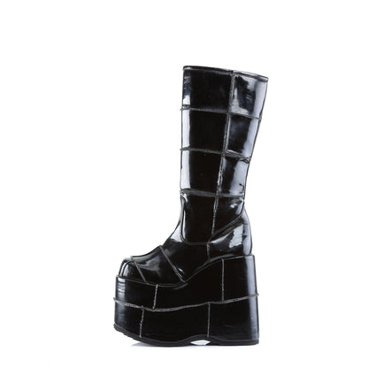 Demonia Cult Signature | "Stack-301" Boots - Black Patent