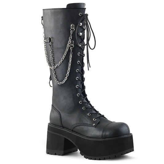 Demonia Cult Everyday | "Ranger-303" Boots - Black Faux Leather
