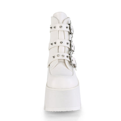 Demonia Cult Quality | "Ashes-55" Boots - White Vegan Leather