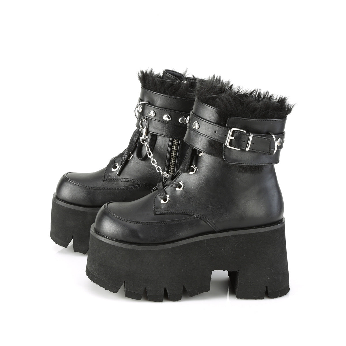 Demonia Cult Exclusive | "Ashes-57" Boots - Black Vegan Leather