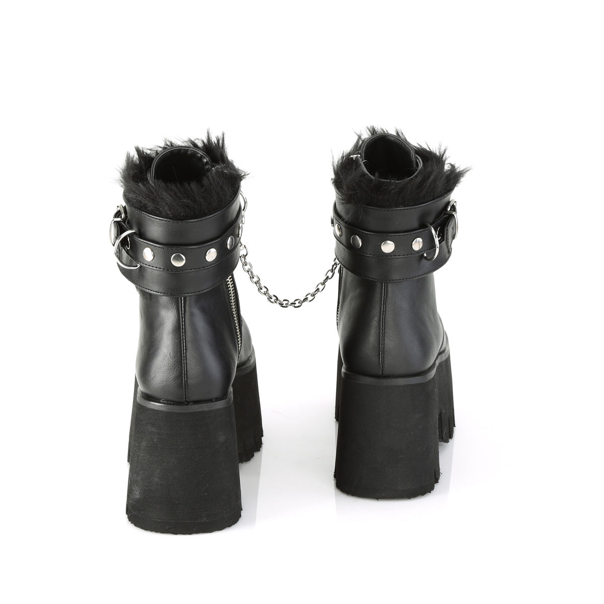 Demonia Cult Exclusive | "Ashes-57" Boots - Black Vegan Leather