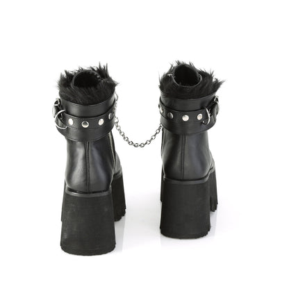 Demonia Cult Exclusive | "Ashes-57" Boots - Black Vegan Leather