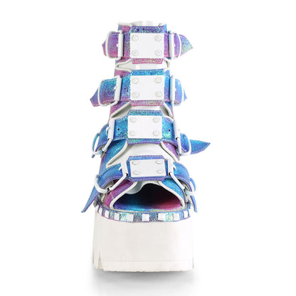 Demonia Cult Everyday | "Ashes-70" Boots - Purple Multi Iridescent Vegan Leather