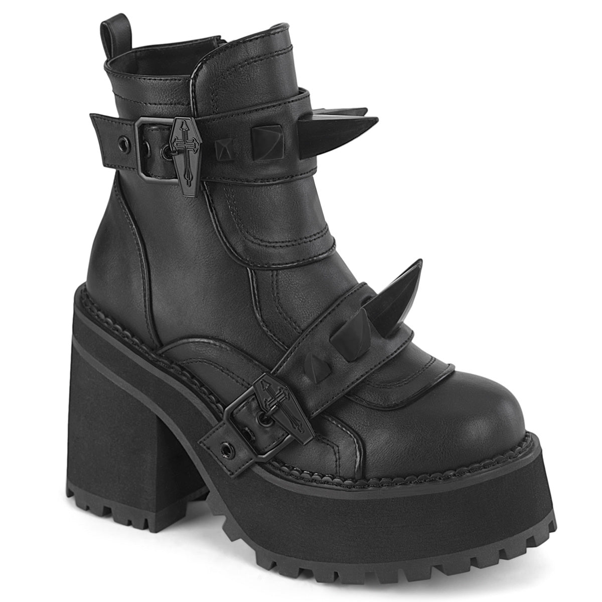 Demonia Cult Quality | "Assault-72" Boots - Black Vegan Leather