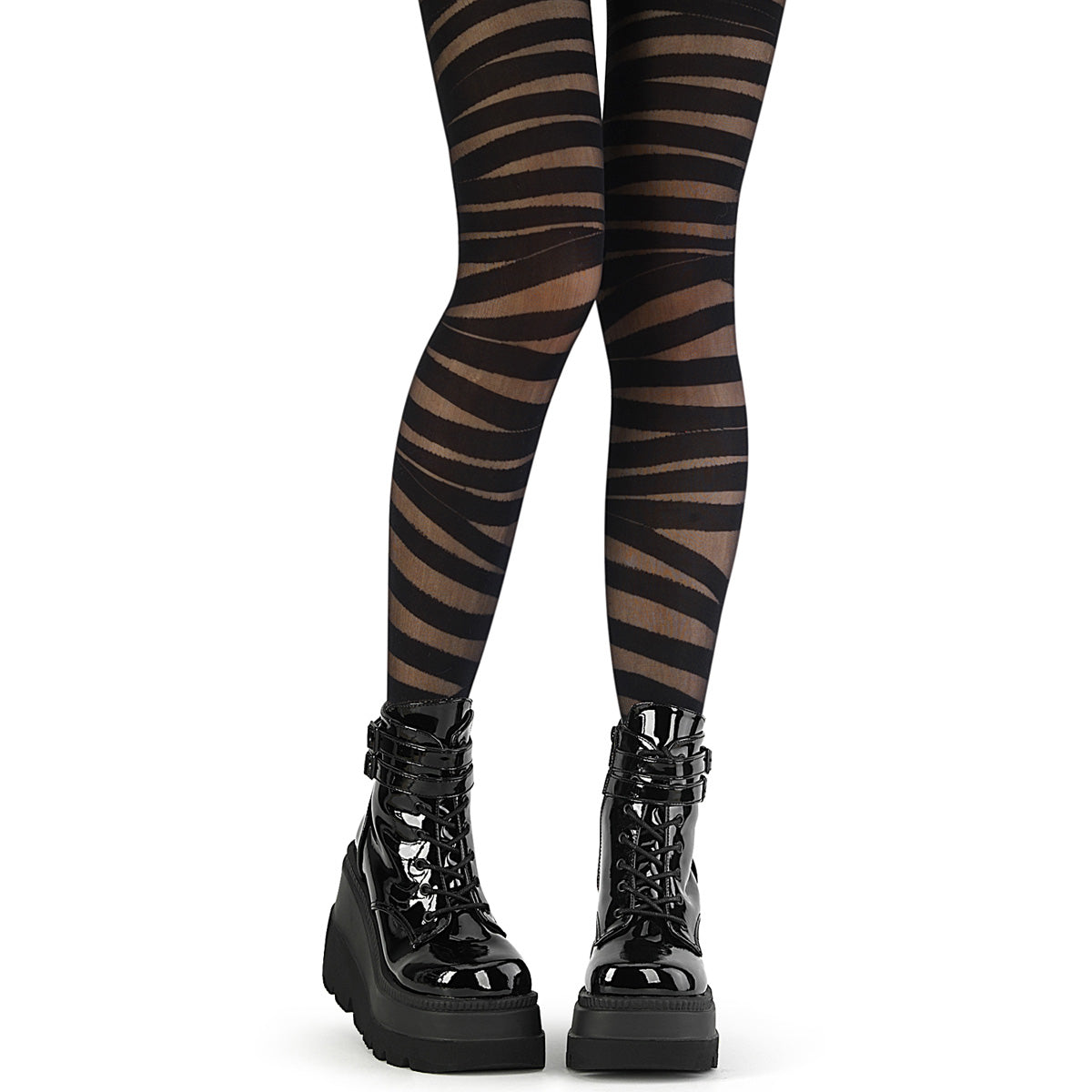 Demonia Cult Exclusive | "Bandage Print Pantyhose" - Black Nylon & Spandex