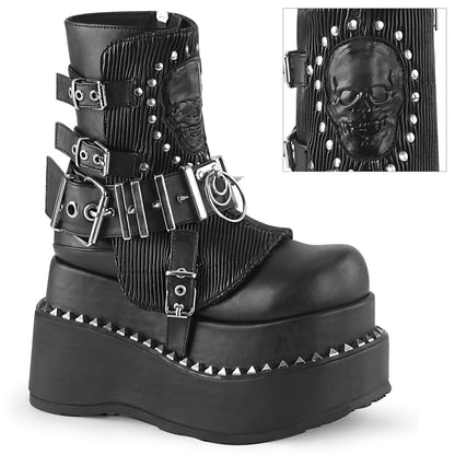 Demonia Cult Signature | "Bear-150" Boots - Black Vegan Leather