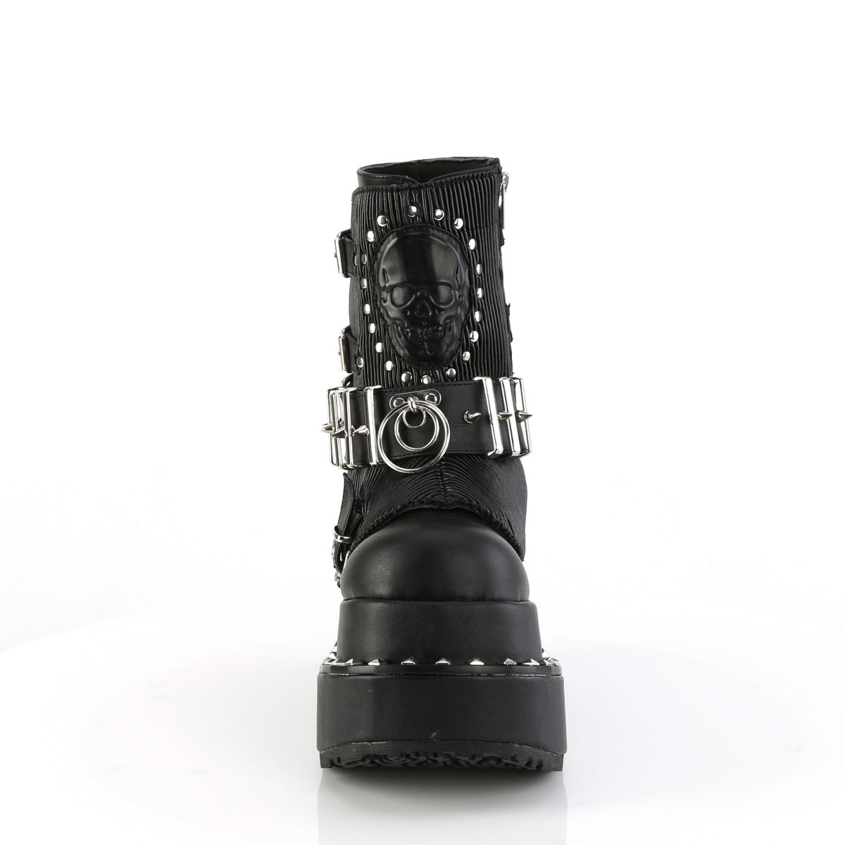 Demonia Cult Signature | "Bear-150" Boots - Black Vegan Leather