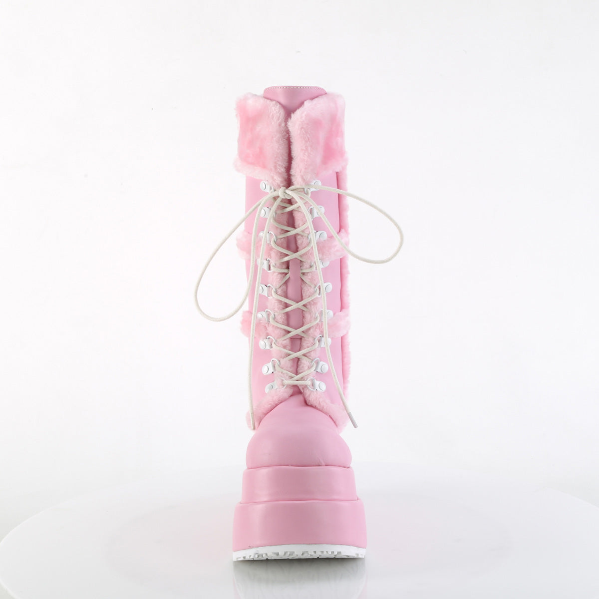 Demonia Cult Essential | "Bear-202" Boots - Baby Pink Vegan Leather