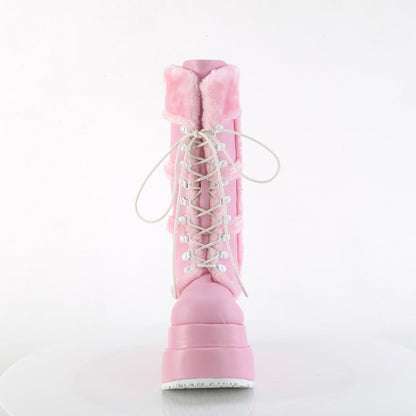 Demonia Cult Essential | "Bear-202" Boots - Baby Pink Vegan Leather