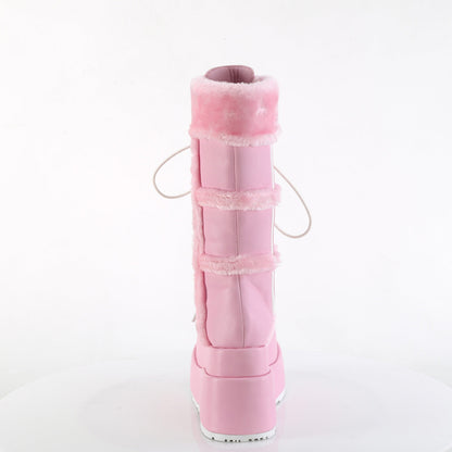 Demonia Cult Essential | "Bear-202" Boots - Baby Pink Vegan Leather