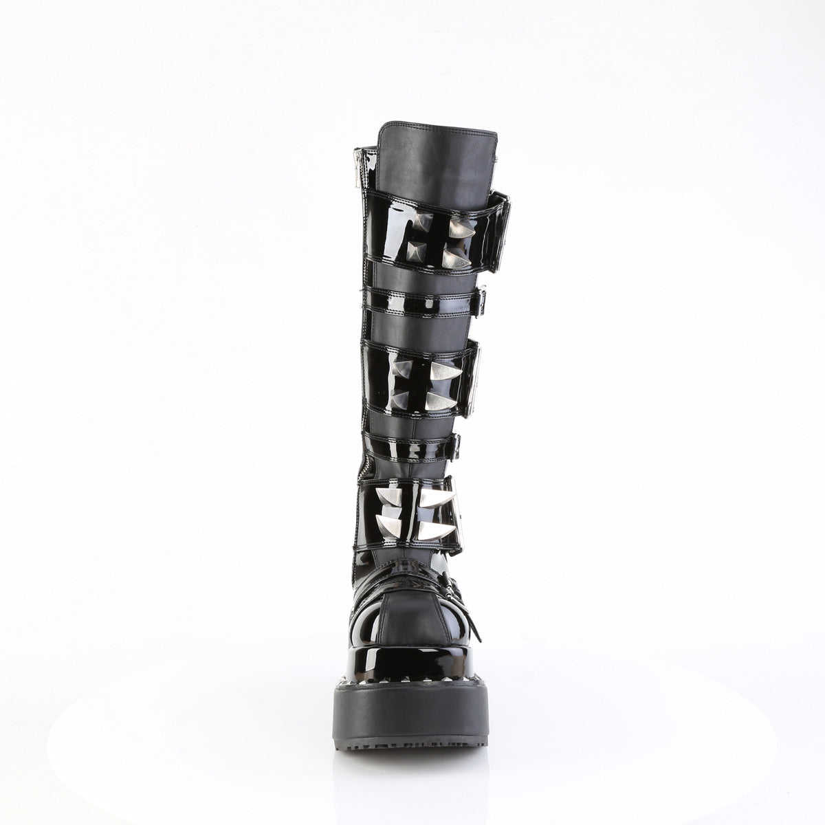 Demonia Cult Everyday | "Bear-215" Boots - Black Vegan Leather-Patent