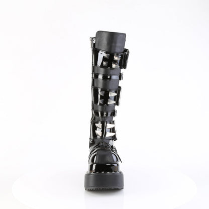 Demonia Cult Everyday | "Bear-215" Boots - Black Vegan Leather-Patent