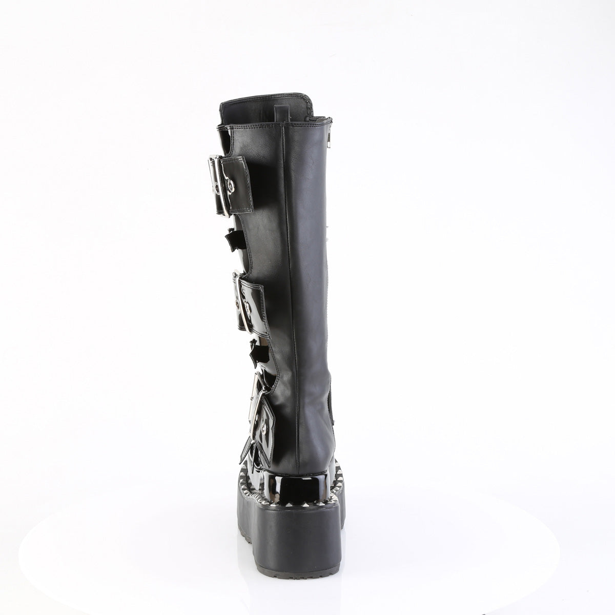 Demonia Cult Everyday | "Bear-215" Boots - Black Vegan Leather-Patent