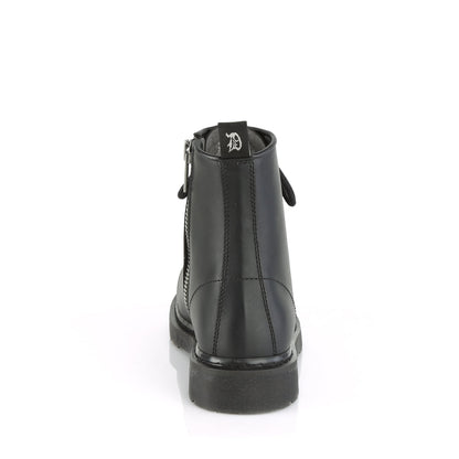 Demonia Cult Signature | "Bolt-100" Boots - Black Vegan Leather