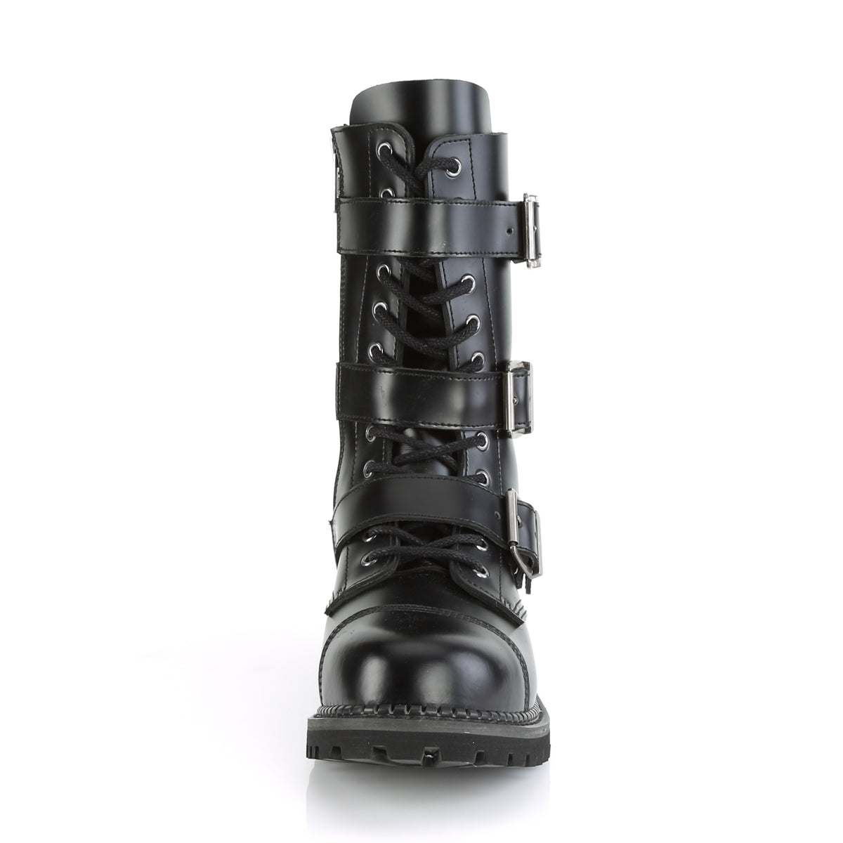 Demonia Cult Essential | "Riot-12BK" Boots - Black Leather