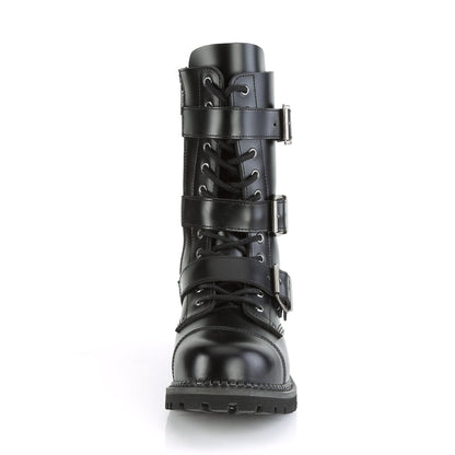 Demonia Cult Essential | "Riot-12BK" Boots - Black Leather