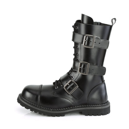 Demonia Cult Essential | "Riot-12BK" Boots - Black Leather